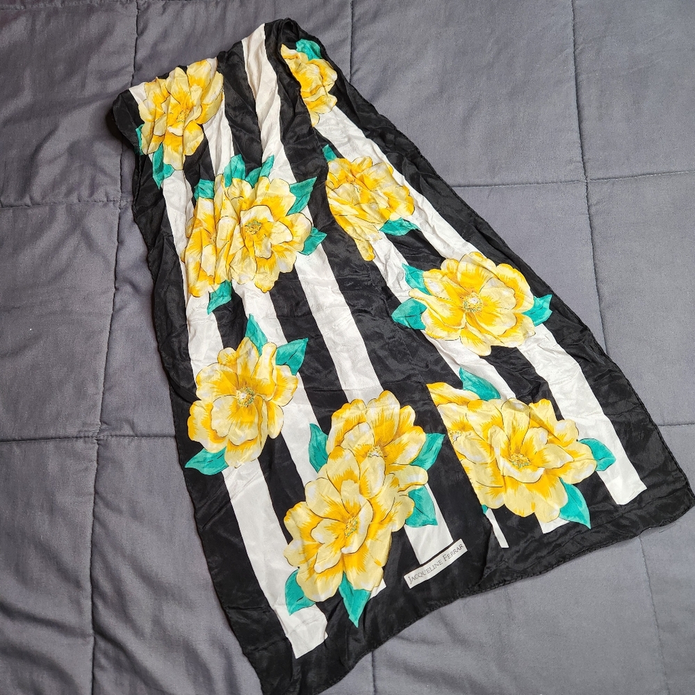 Jacqueline Ferrar 100% Silk Floral Scarf